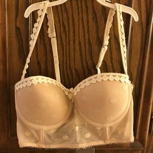 Anthropologie Eloise polka dot Beige bralette